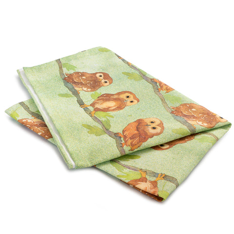 エマボール コットンティータオル Owls on Green フクロウ かわいい