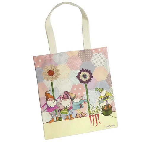 トート バッグ Puffin in Flowers パフィン かわいい