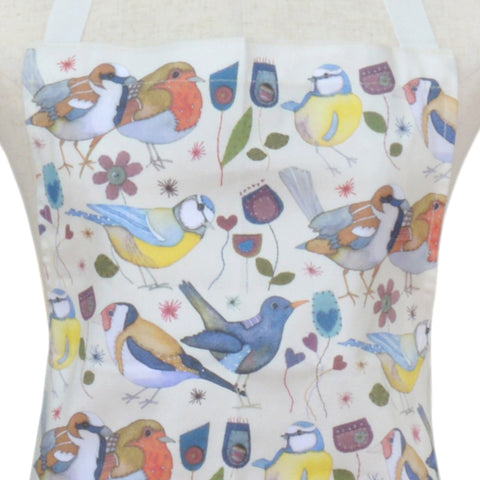 コットンエプロン Stitched Birdies 鳥 かわいい