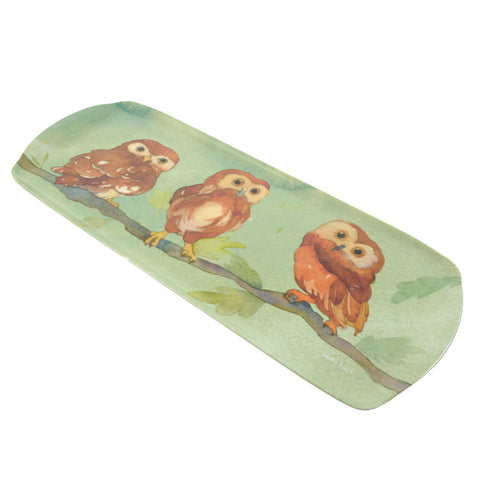 サンドウィッチトレイ Owls on Green ふくろう プレート カフェトレイ トレイ トレー お盆 おぼん