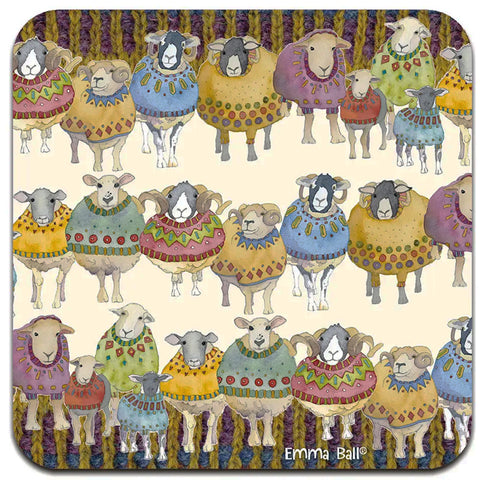 エマボール コースター Sheep in Sweaters Repeat ひつじ 羊 かわいい