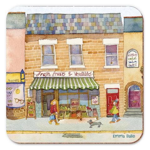 コースター Market Street 3 犬 散歩 街並み