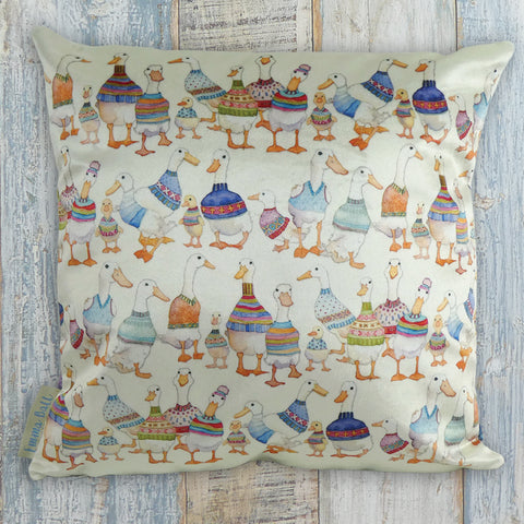 EmmaBall ベルベット クッションカバー Dapper Ducks あひる かわいい